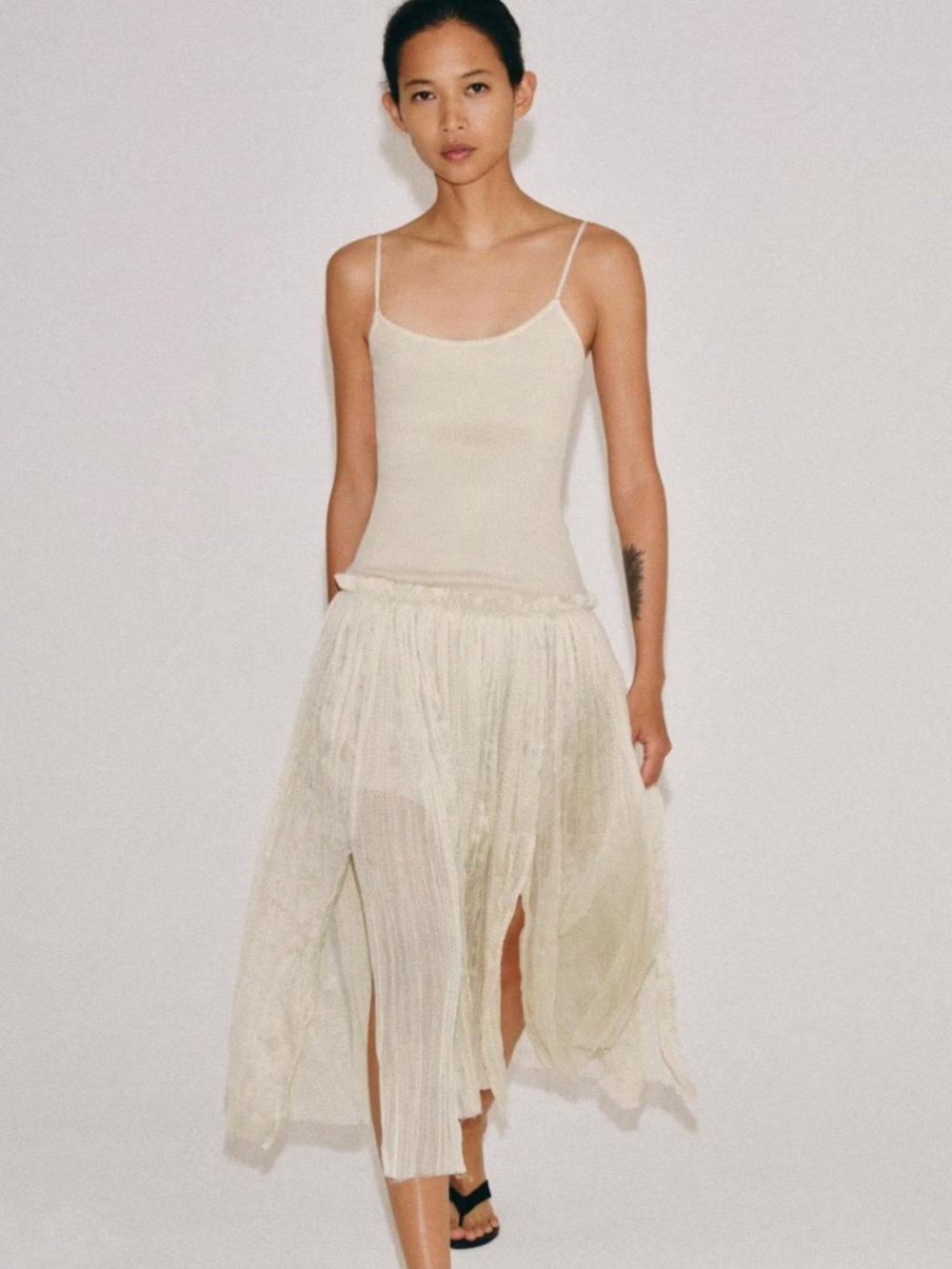 Zara Combination Dress Midi